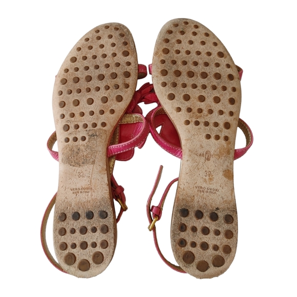 The Original Car Shoe by Prada Pink Floral Leather Sandals - Picture 3 of 12